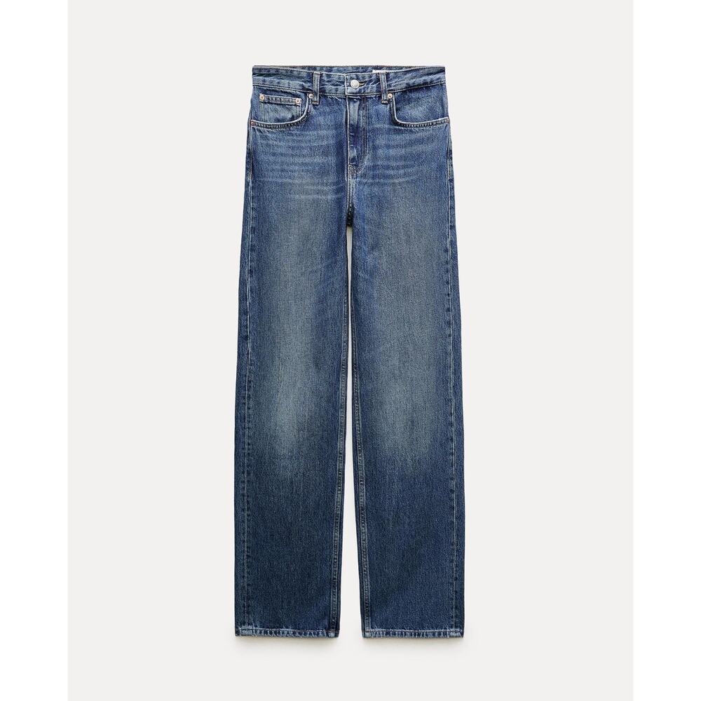 Zara ZW Collection Straight Leg Jeans Blue Size 6 - Picture 3 of 11